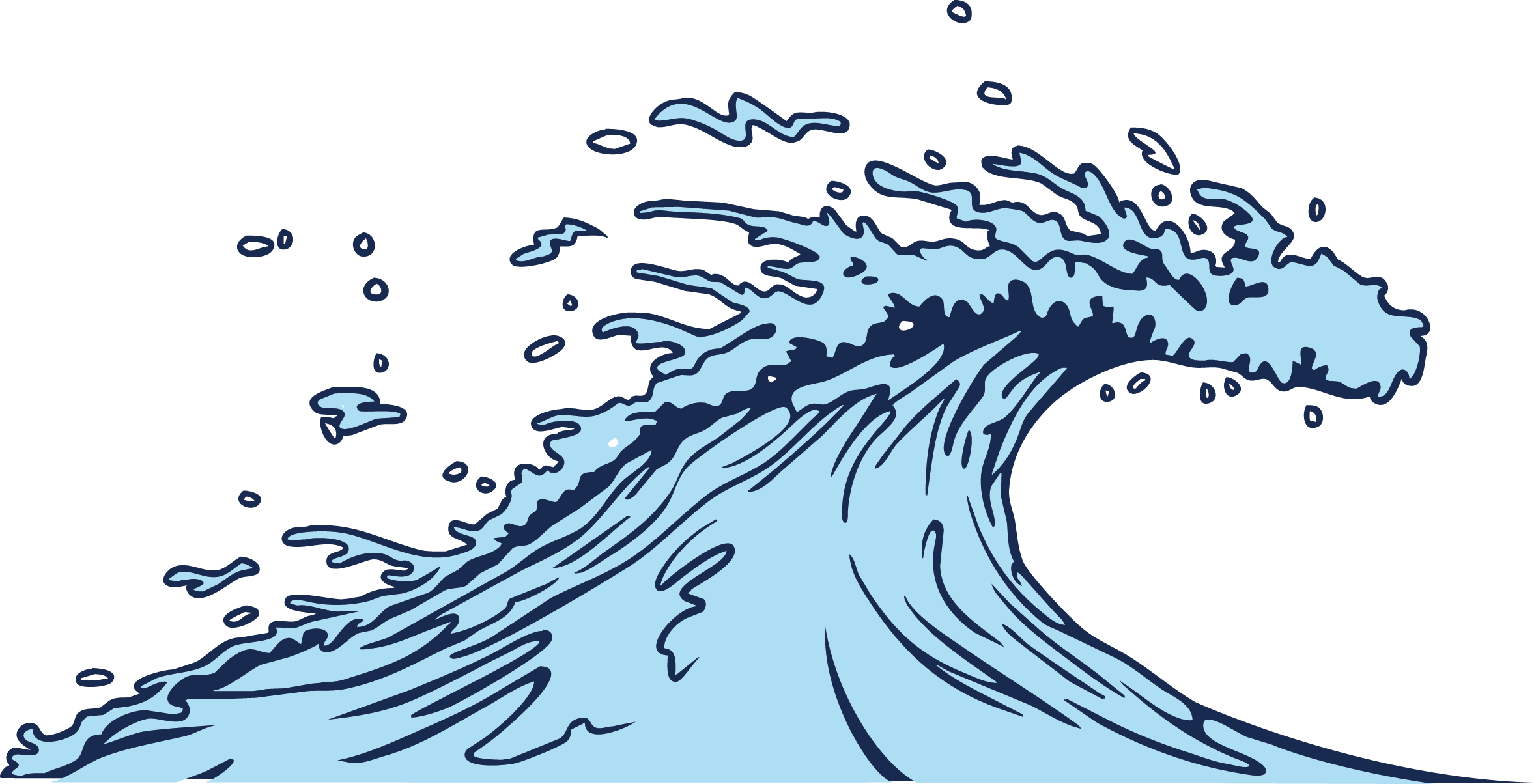 Sea Clipart Wind Wave - Sea Wave Wave Vector - Png Download (2355x1204), Png Download