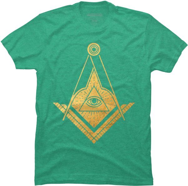 Golden Masonic Symbol All-seeing Eye - T-shirt Clipart (650x650), Png Download