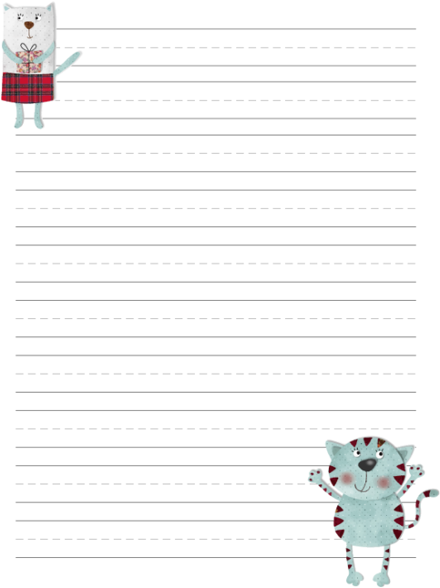 Cat Writing Paper Clipart (500x707), Png Download