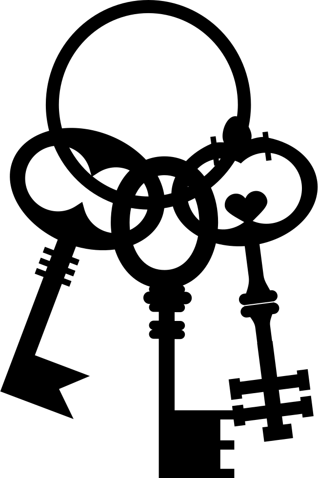 Png File - Black Old Keys Png Clipart (652x980), Png Download