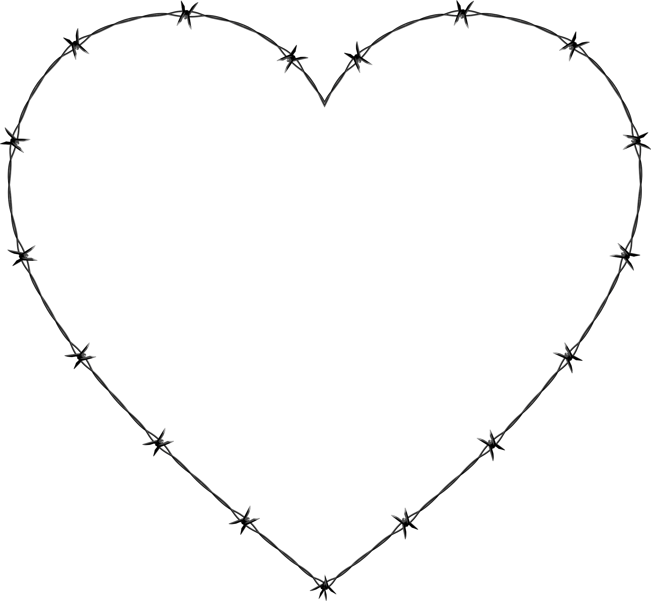 Big Image - Barbed Wire Heart Png Clipart (2206x2037), Png Download