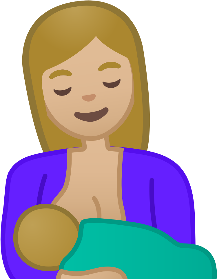 Breast Feeding Medium Light Skin Tone Icon - 🤱 Meaning Clipart (1024x1024), Png Download
