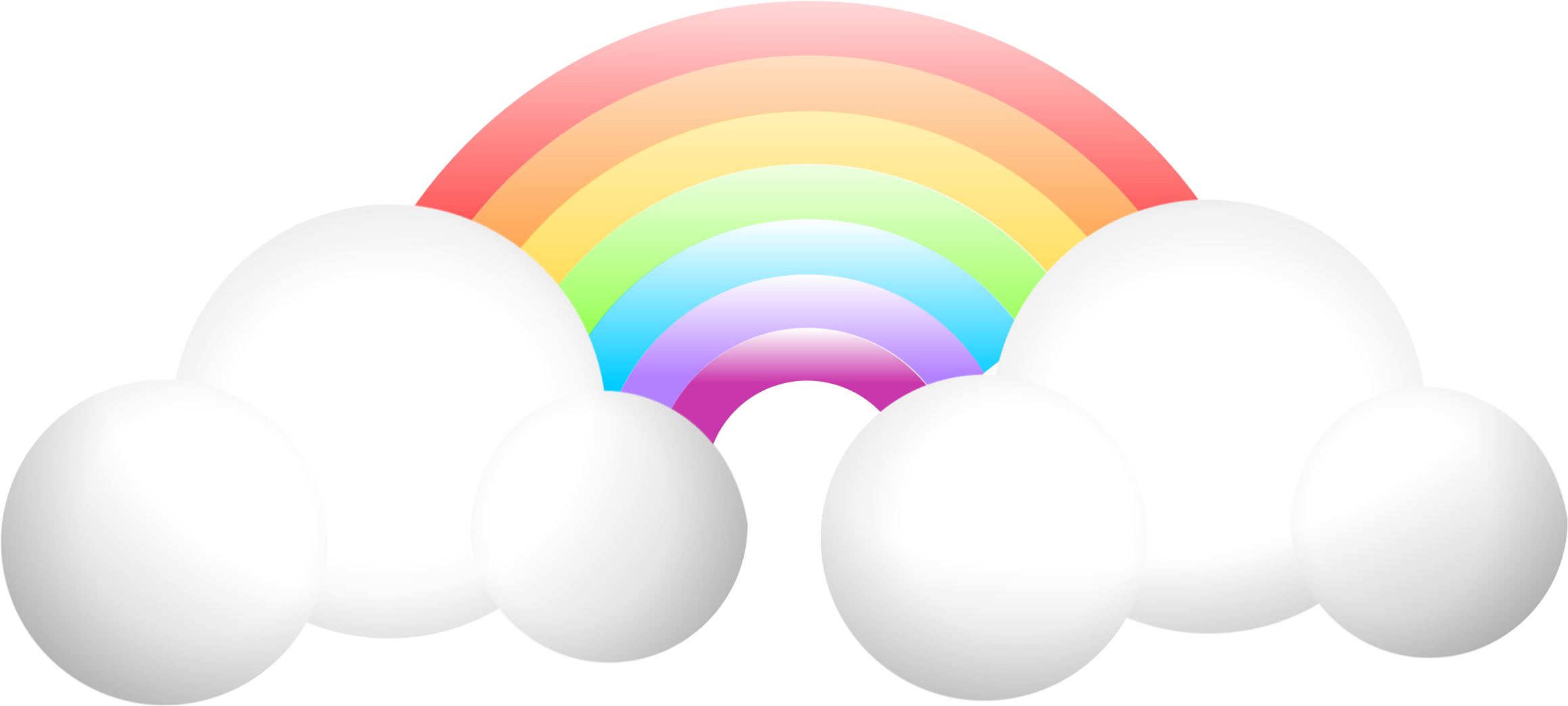 This Free Icons Png Design Of Cloud & Rainbow Clipart (2400x1126), Png Download