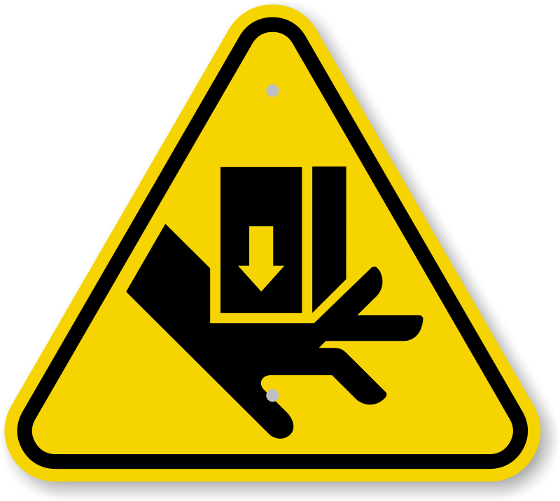 Pinch Point Signs - Hand Crush Warning Clipart (800x716), Png Download