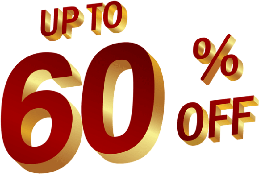 60 Percent Discount Png - Portable Network Graphics Clipart (850x573), Png Download