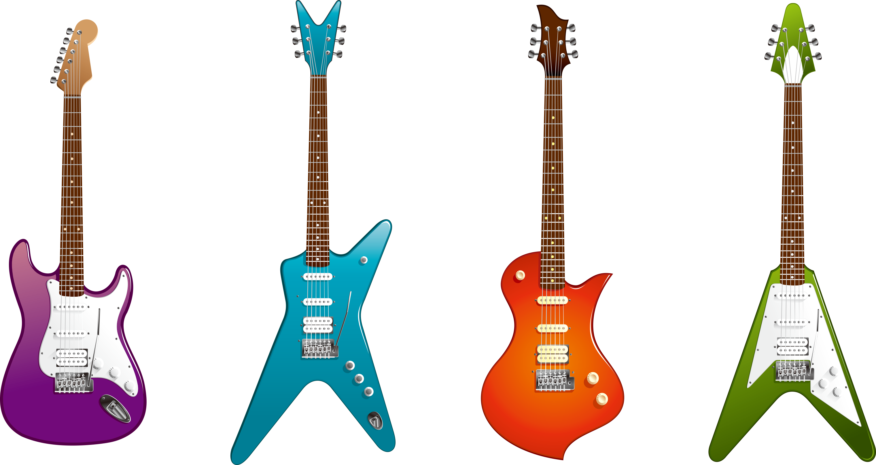Instruments Huge Freebie Download For Powerpoint - Electric Guitars Clipart - Png Download (3041x1616), Png Download