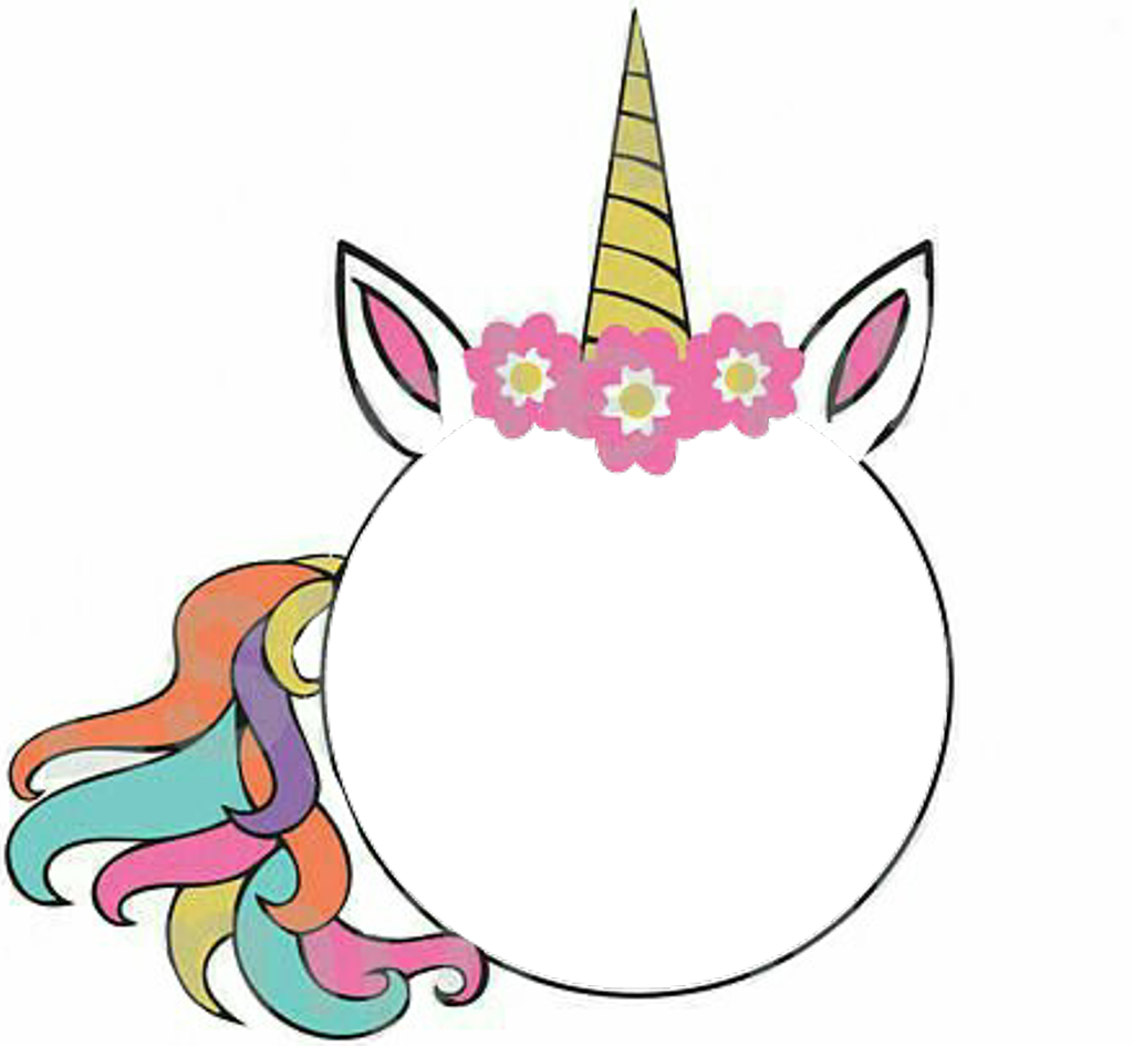 Unicorn Sticker - Gold Frame Unicorn Png Clipart (1024x945), Png Download