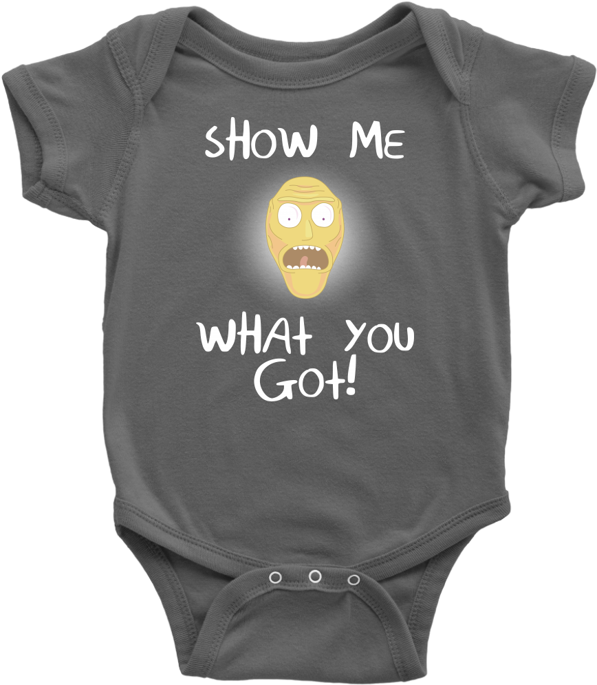 Rick And Morty Show Me What You Got Baby One Piece - Baby Rap Clothes Clipart (1024x1024), Png Download