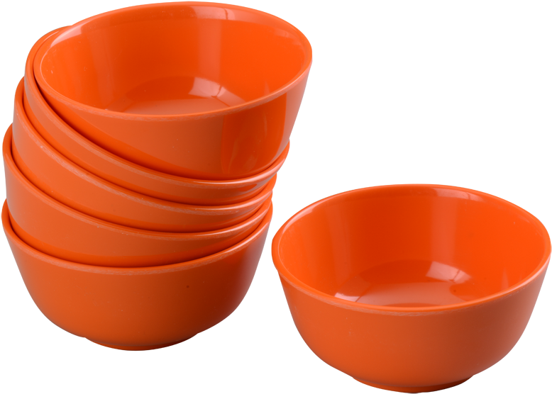 6 Pc Rnd Soup Bowl Set Orange Clipart (778x556), Png Download