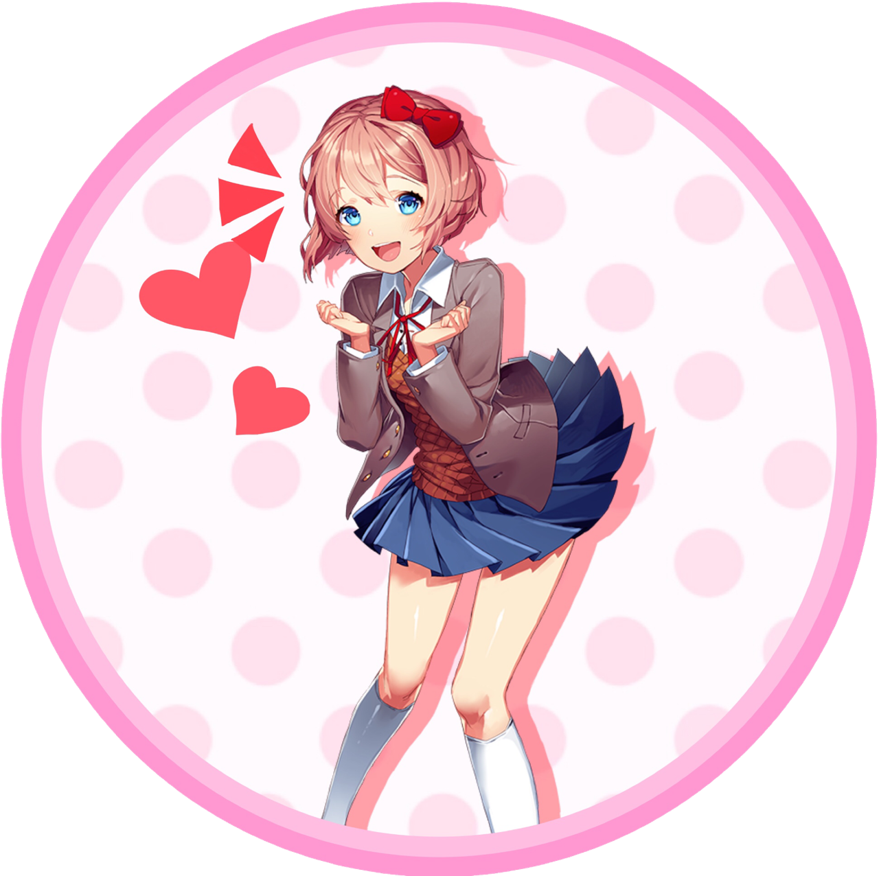 Doki Doki Literature Club Circular Icons Clipart (1280x1276), Png Download