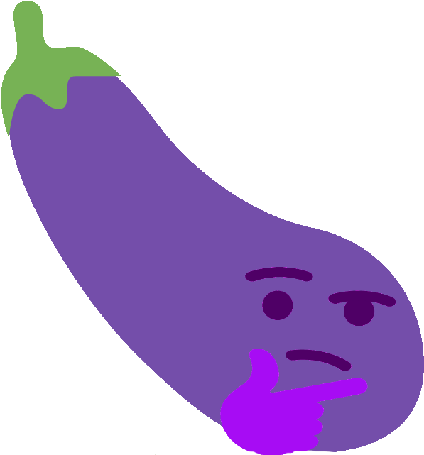 > - Thinking Eggplant - Twitter Eggplant Emoji Png Clipart (678x640), Png Download