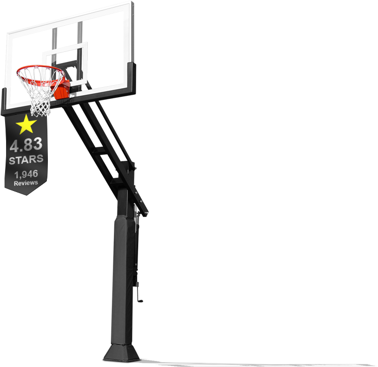 Heavy-duty Basketball Goals For 35 Years - Standard Height Of Basketball Ring Clipart (754x736), Png Download