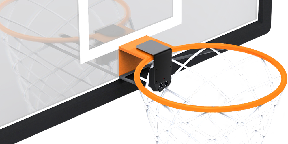 Hoop Tracker Sensor - Basketball Hoop Counter Clipart (998x500), Png Download