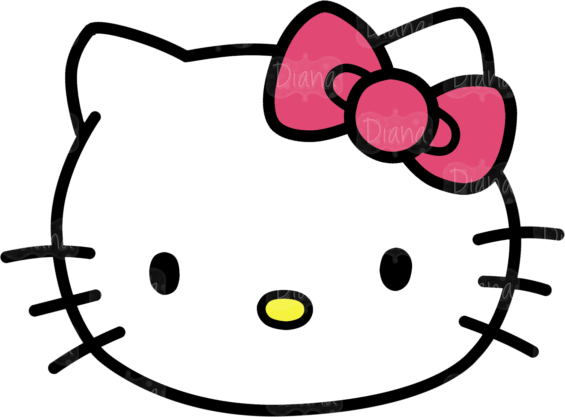 Pix For Kitten Head Png - Hello Kitty Head Png Clipart (1887x1395), Png Download