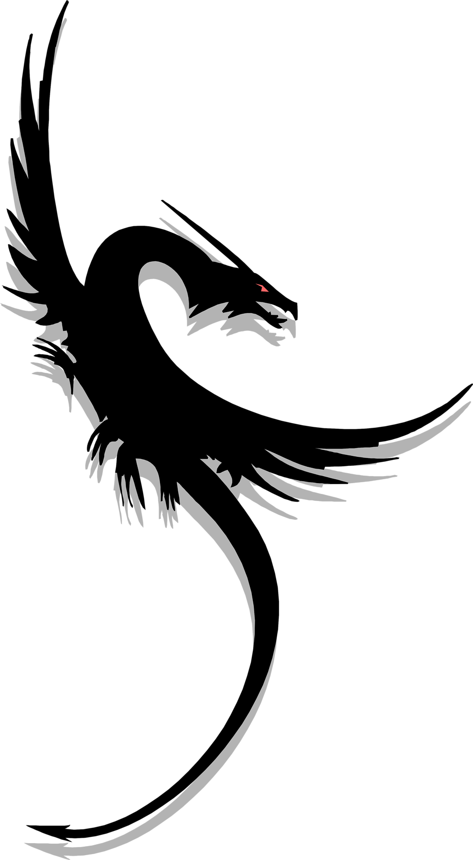 Black Dragon Png - Dragon Symbol Transparent Background Clipart (958x1741), Png Download