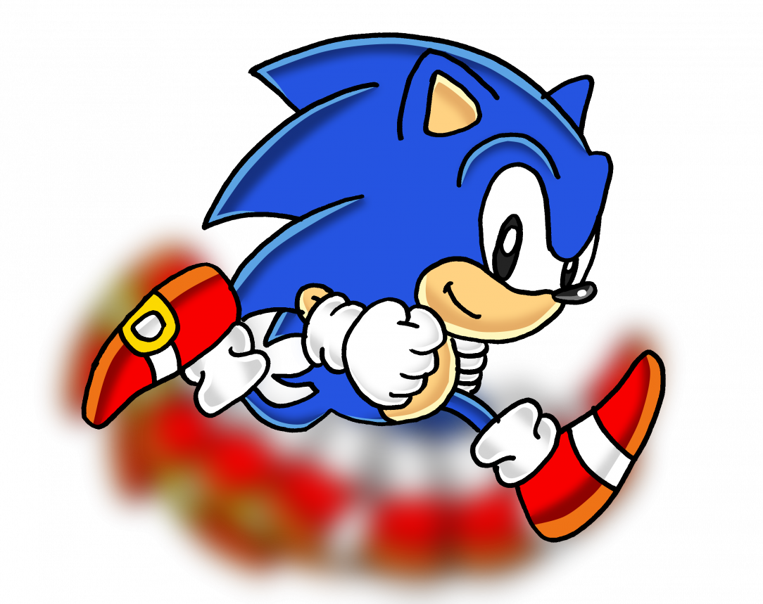 Large Size Of How To Draw A Hedgehog Step By Shadow - Classic Sonic Running Fast Clipart (1084x859), Png Download