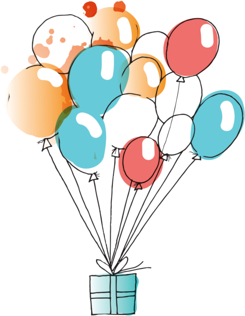 Шарики И Подарки На Белом Фоне Clipart (715x715), Png Download