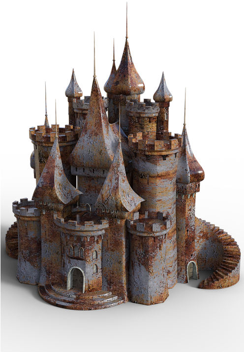 Castle, Rusty, Old, Building, Rust, Fantasy - Rusty Castle Clipart (495x720), Png Download