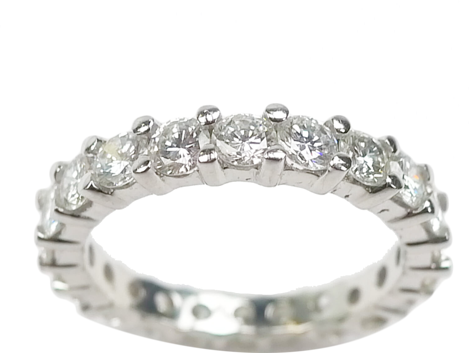 087940 Round Brilliant Diamond Eternity Wedding Band - Pre-engagement Ring Clipart (1600x1600), Png Download