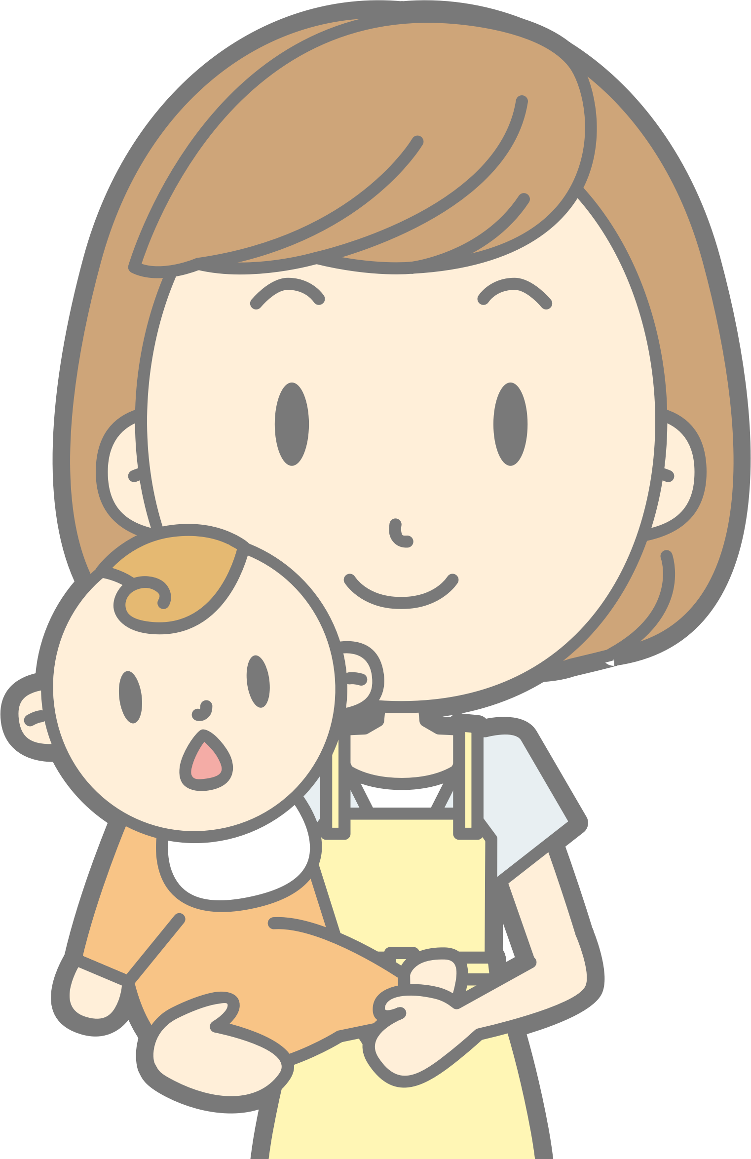 Png Library Download Baby Big Image Png - Mother And Baby Drawing Clipart (1522x2348), Png Download