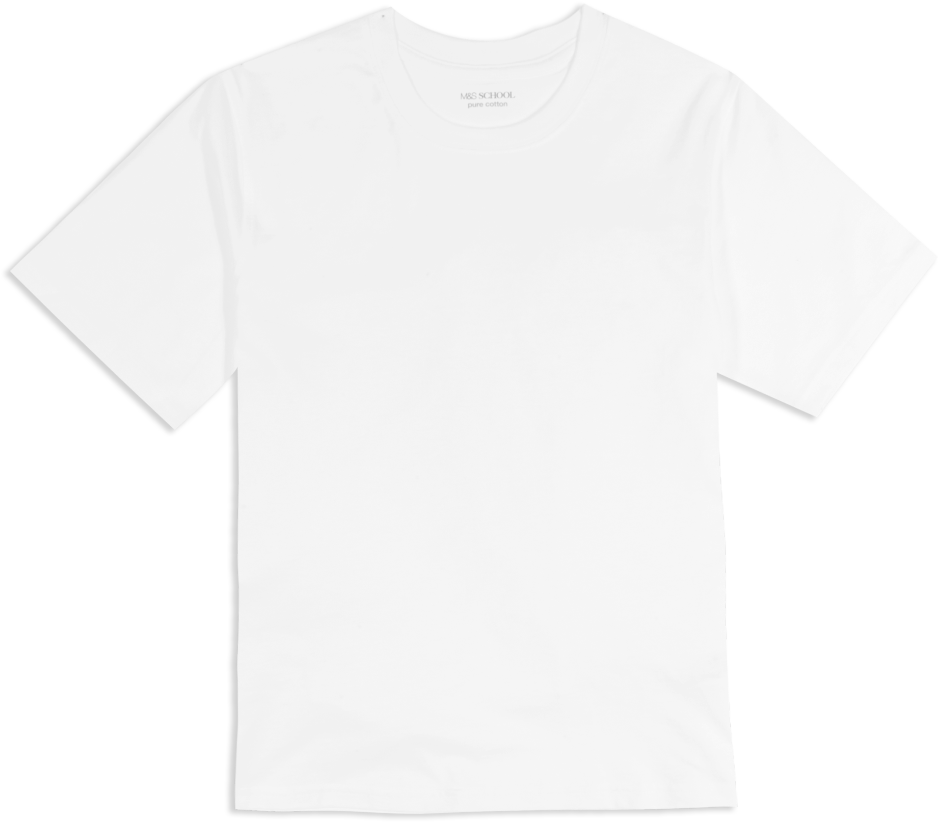 White Unisex Pure Cotton T-shirt With Stay New ™ Technology - Active Shirt Clipart (1920x2496), Png Download