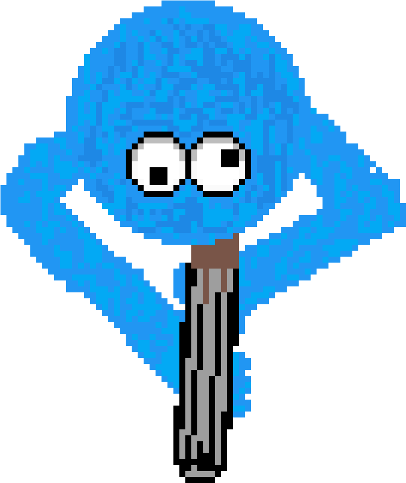 Cookie Monster With A Shot Gun - Pixel Faces Clipart (1200x1200), Png Download
