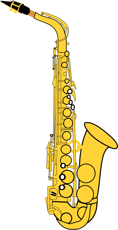 Clipart Alto Saxophone - Alto Saxophone Png Cartoon Transparent Png (566x800), Png Download