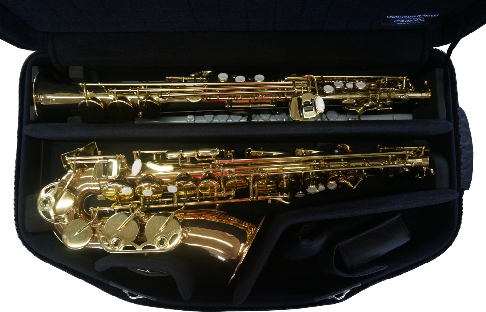Double Case For Alto And Soprano Saxophone - Baritone Saxophone Clipart (1000x664), Png Download