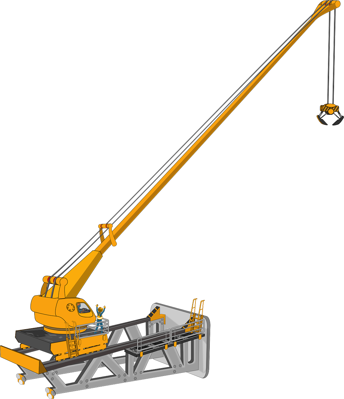 Construction Png Picture - Crane Excavator Clipart (1102x1280), Png Download