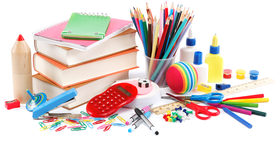 School Png Image - Stationery Clipart Png Transparent Png (987x503), Png Download