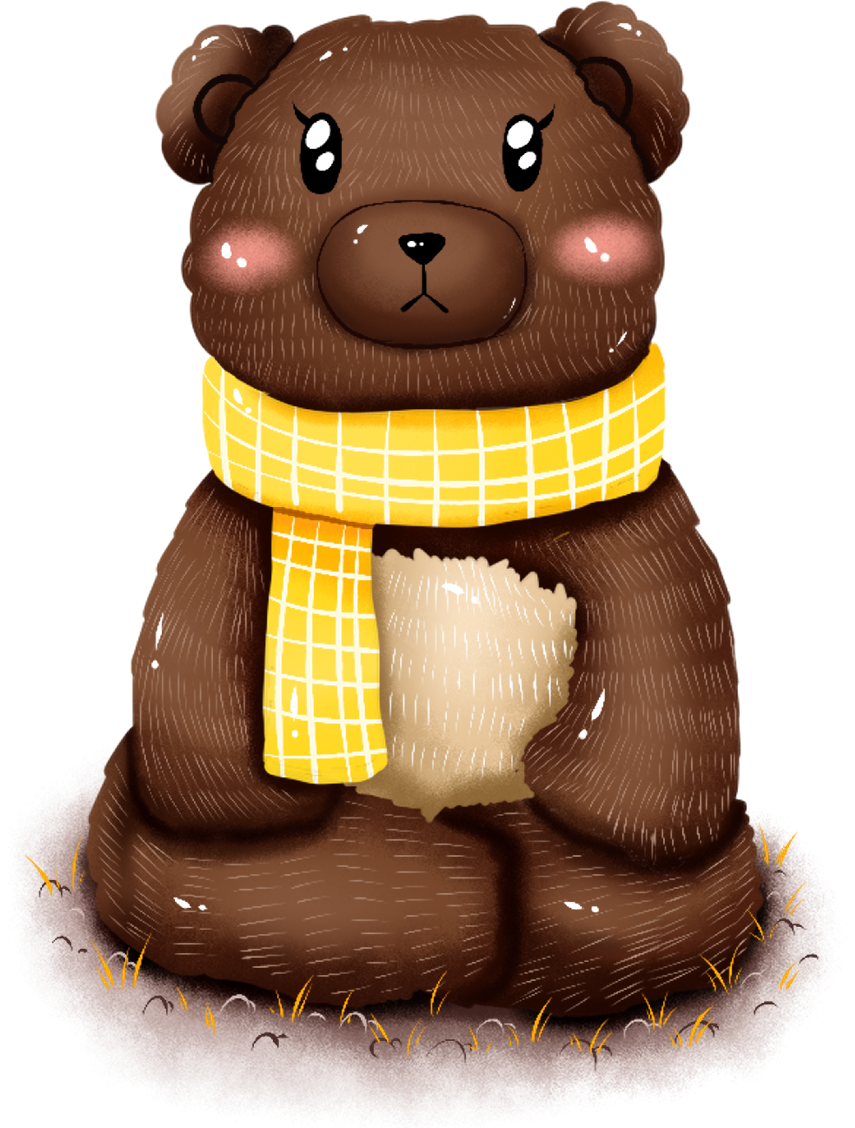 Original Commercial Hand Drawn Animal Png And Psd - Teddy Bear Clipart (4000x4000), Png Download