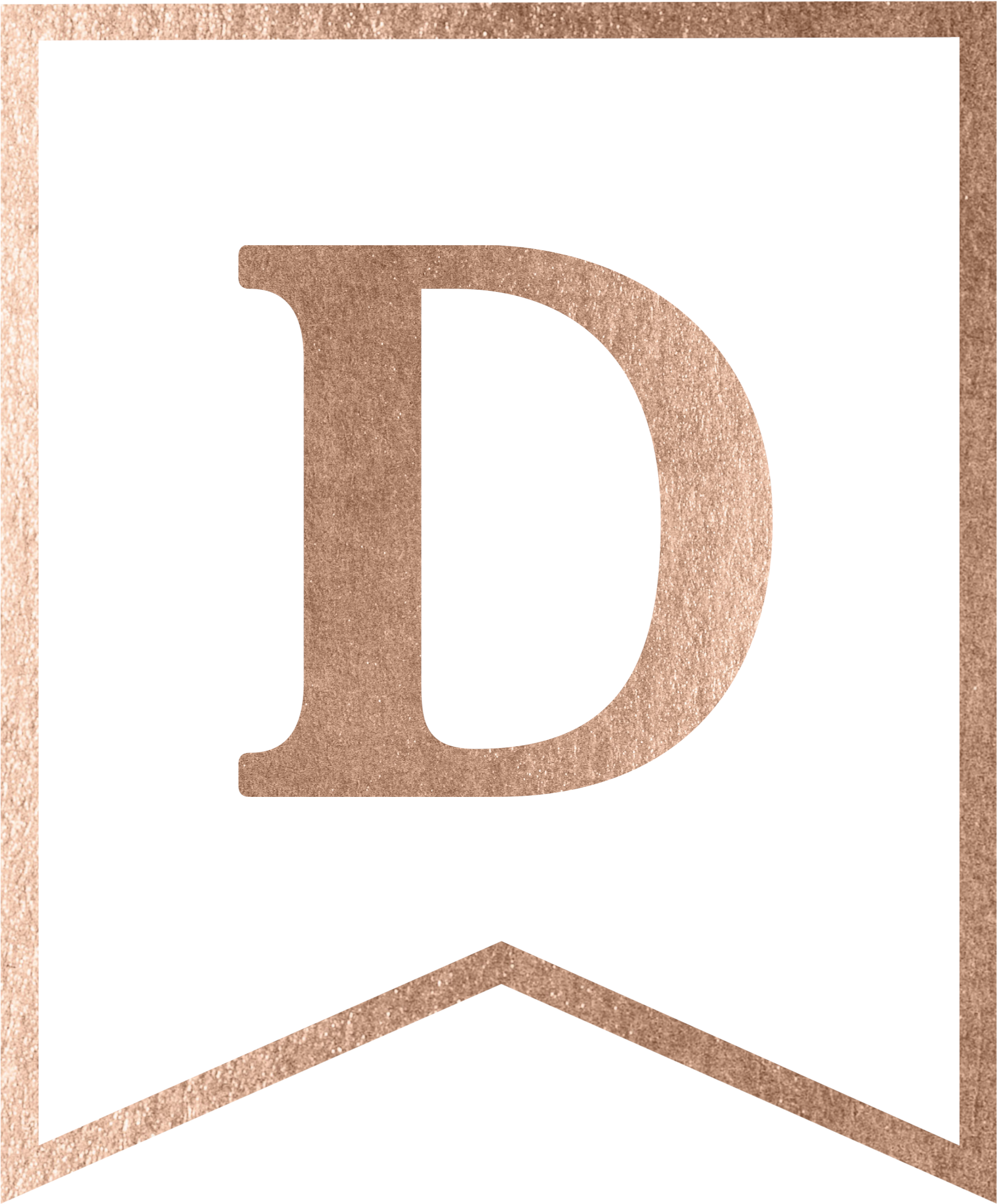 Rose Gold Banner Template Free Printable - Rose Gold Letter T Clipart (2083x3125), Png Download