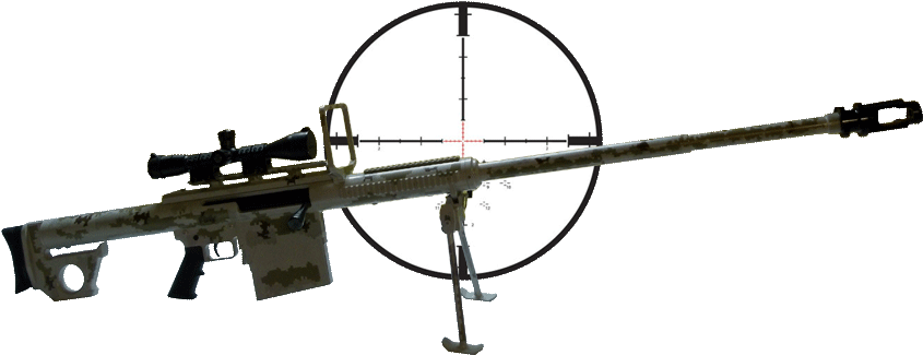 Click - Sniper Rifle Clipart (900x387), Png Download
