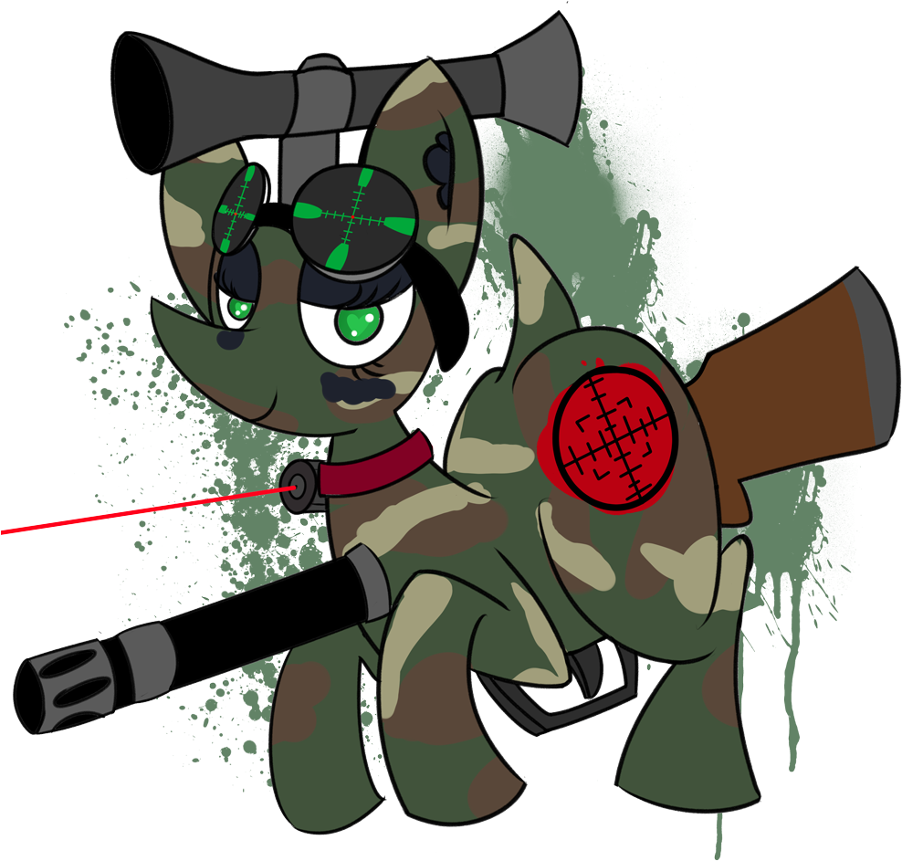 Php10, Crosshair, Gun, Ponified, Safe, Sniper - Cartoon Clipart (1000x1000), Png Download