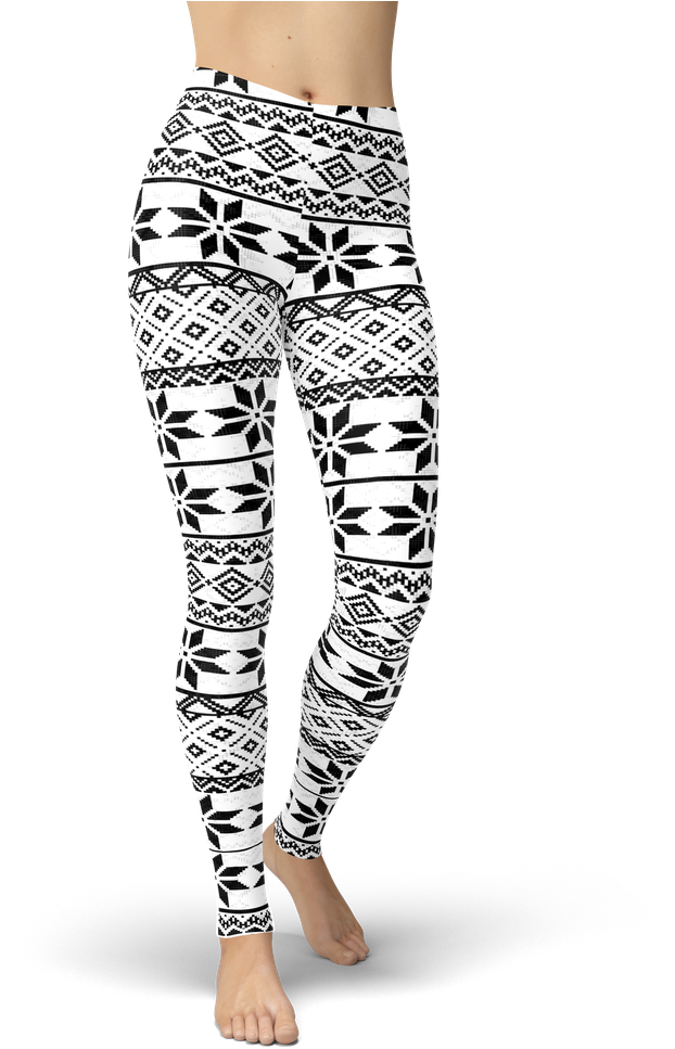 Black And White Snowflakes - Leggings Clipart (1024x1024), Png Download