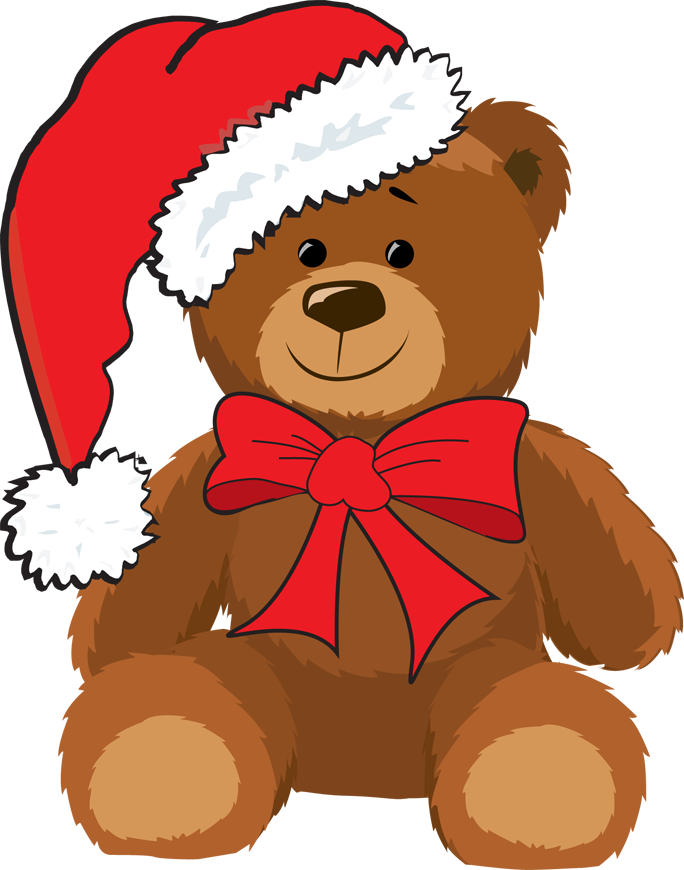 Christmas Animal Clipart 8 Free - Christmas Teddy Bear Clipart - Png Download (684x870), Png Download