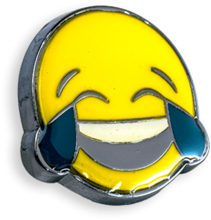 'crying Laughing' Pin - Laughing Emoji Badge Clipart (600x543), Png Download
