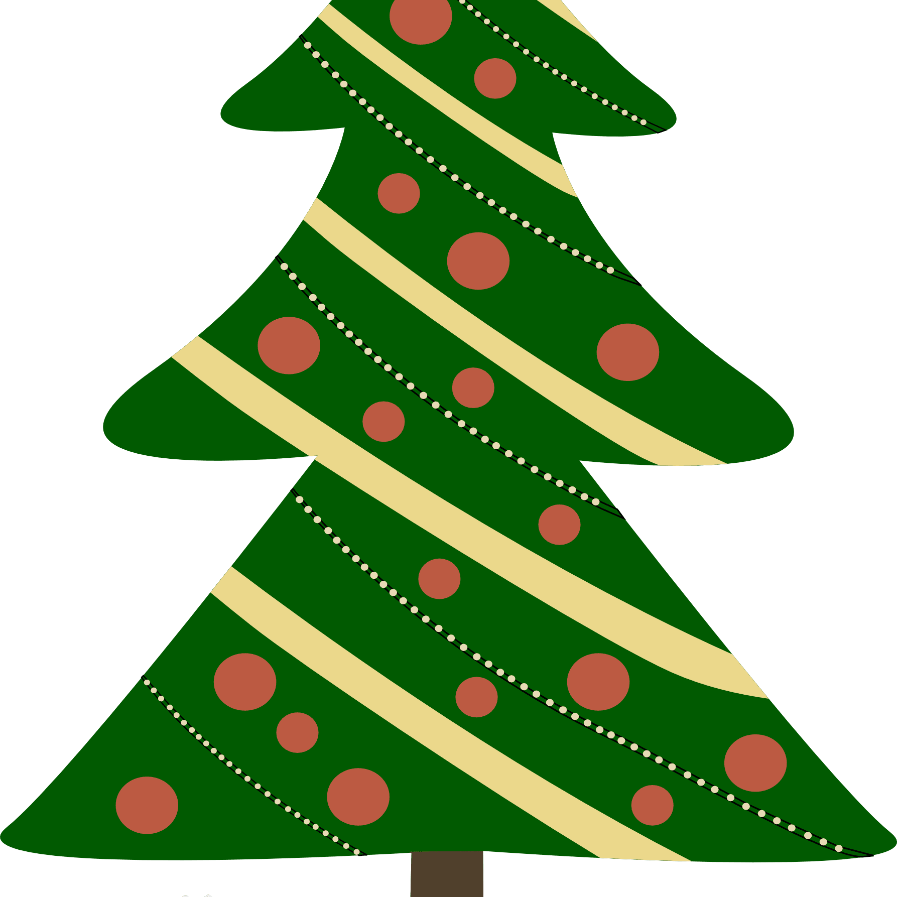 Free Clip Art - Cartoon Christmas Tree With Presents - Png Download (1787x1787), Png Download