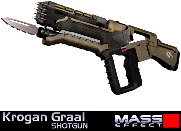 Mass Effect Krogan Graal Shotgun - Mass Effect Shot Gun Clipart (600x600), Png Download