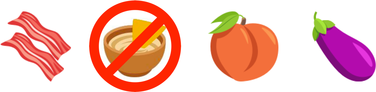 The Hummus Bowl Is Unlikely To Become An Emoji, While - No Food Emoji Clipart (1400x370), Png Download