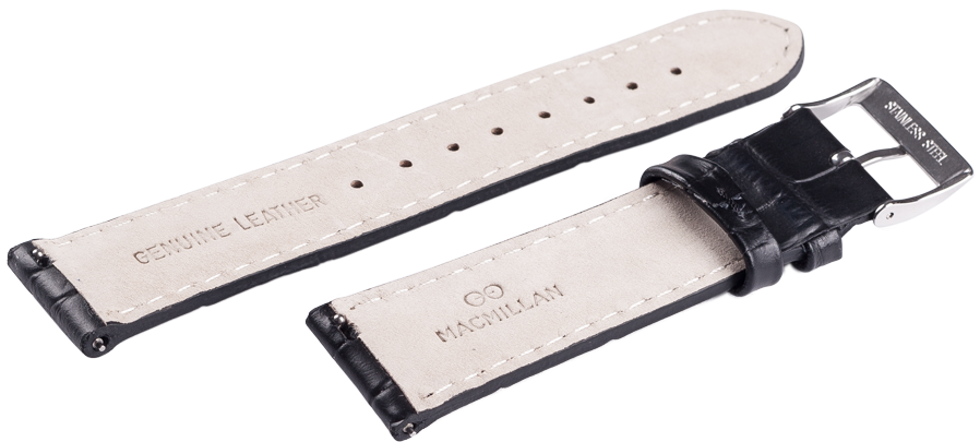 Back Side Leather Black Alligator - Strap Clipart (1000x1000), Png Download