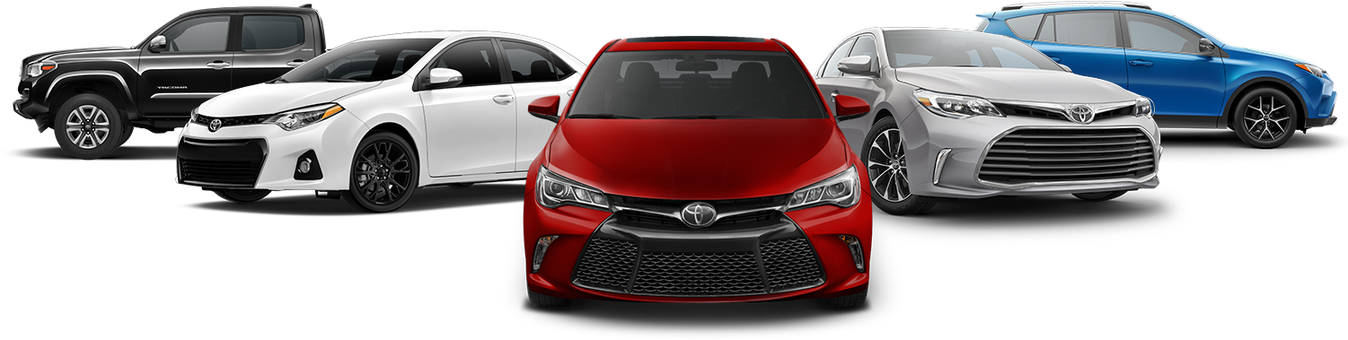 Image Library Download Used Toyota Vehicles For Sale - Toyota Car Lineup Clipart (1500x400), Png Download