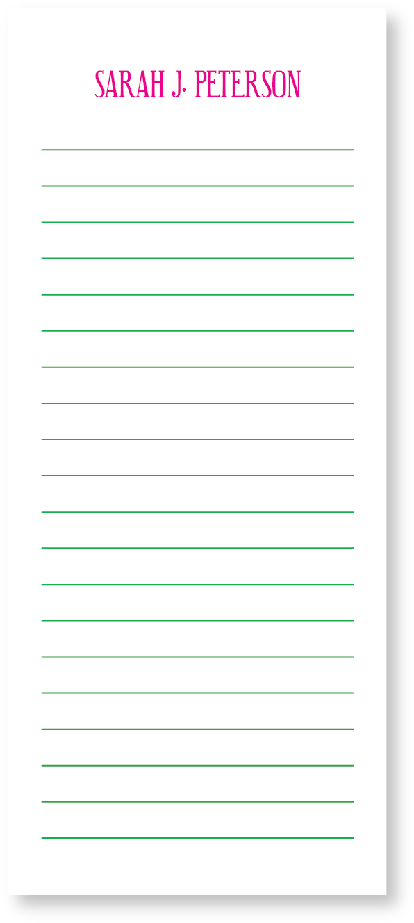 Custom Notepad Personalized Long Lines Clipart (826x1575), Png Download