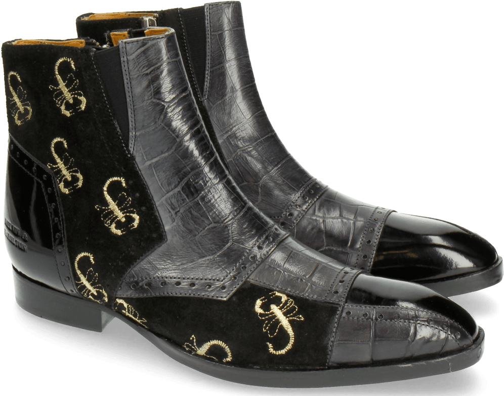 Ankle Boots Ricky 11 Big Croco Patent Suede London - Work Boots Clipart (1024x1024), Png Download