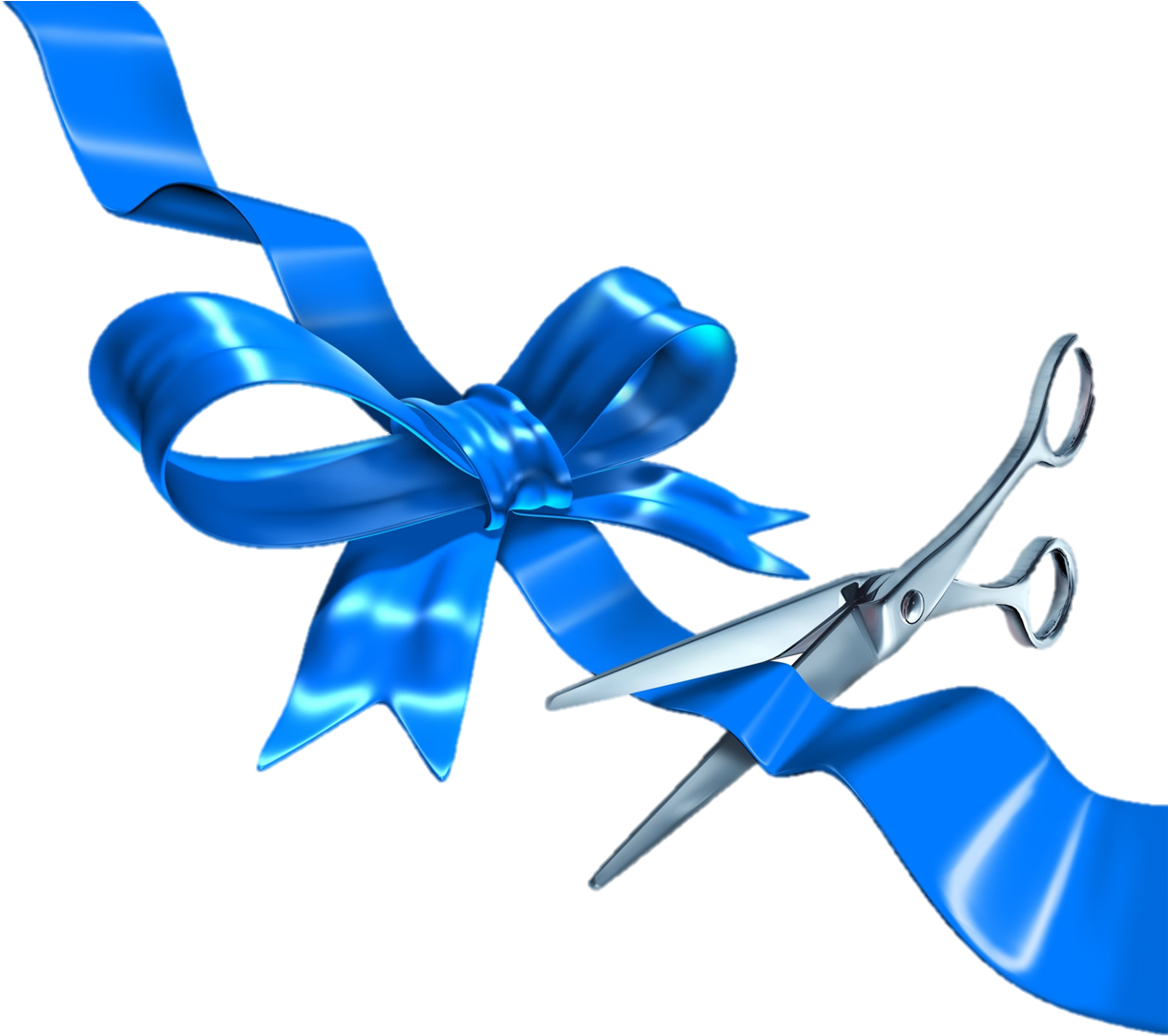 Blue Ribbon Cutting , Png Download Clipart (1224x1086), Png Download