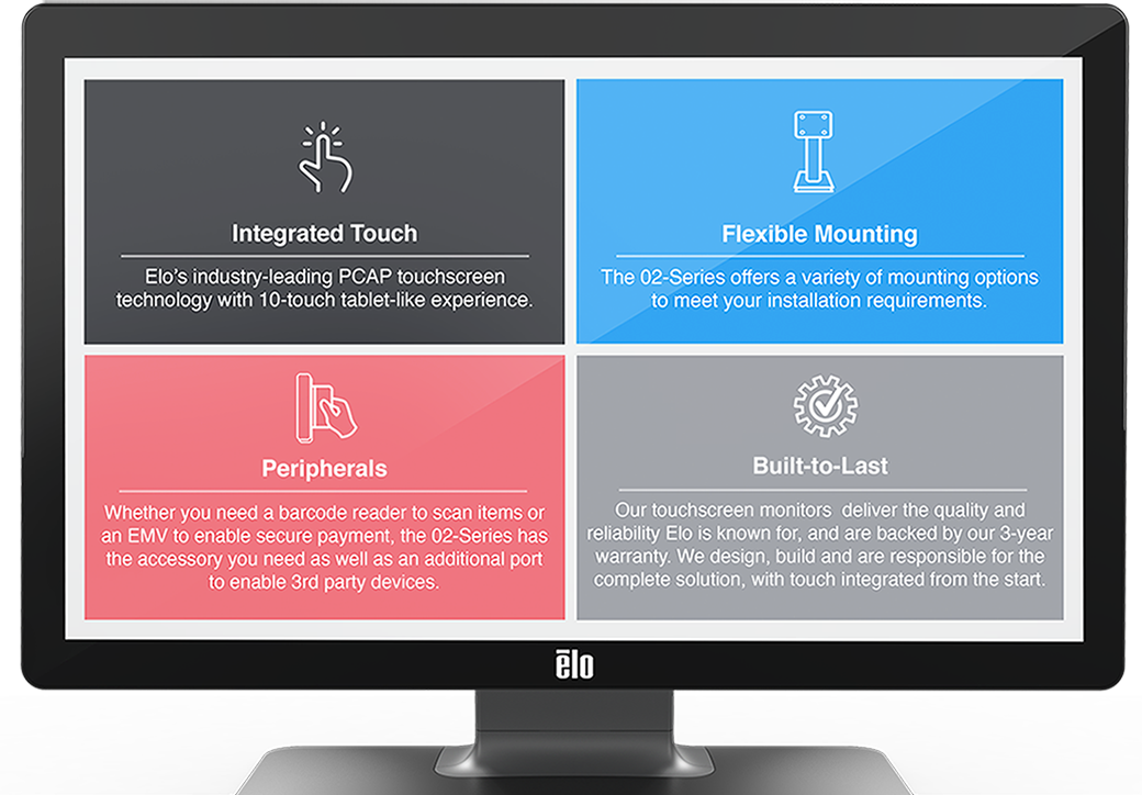 Elo Touchscreen Monitor Key Features - Touchscreen Design Clipart (1040x724), Png Download