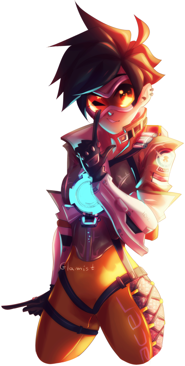 Tracer By Glamist - Tracer Gif Anime Clipart (636x1254), Png Download
