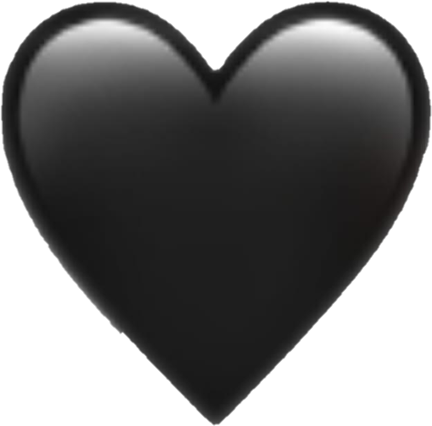 Emoji Blackheart Blackandwhite Blackpink Black Heart - Iphone Heart Emoji Png Clipart (1024x1024), Png Download