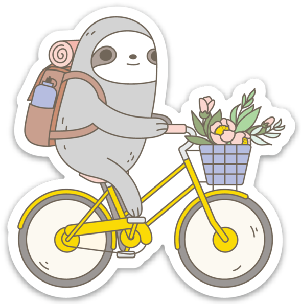 Biking Sloth Vinyl Sticker - Dodge Giga Cycle Price Clipart (720x720), Png Download