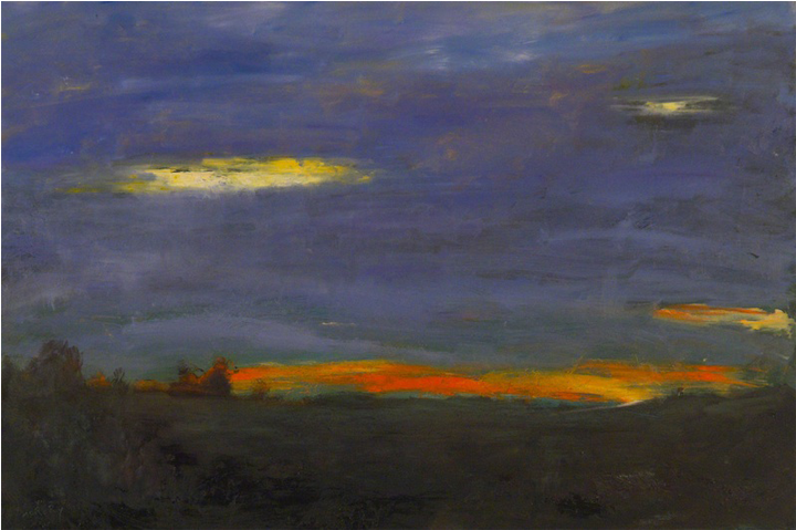 Streaked Sunset - Acrylic Paint Clipart (800x800), Png Download